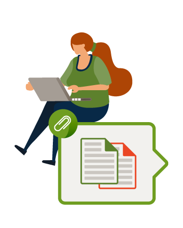 Eine Frau, mit einem Laptop als Synonym f&uuml;r Joomla Wartung und Support